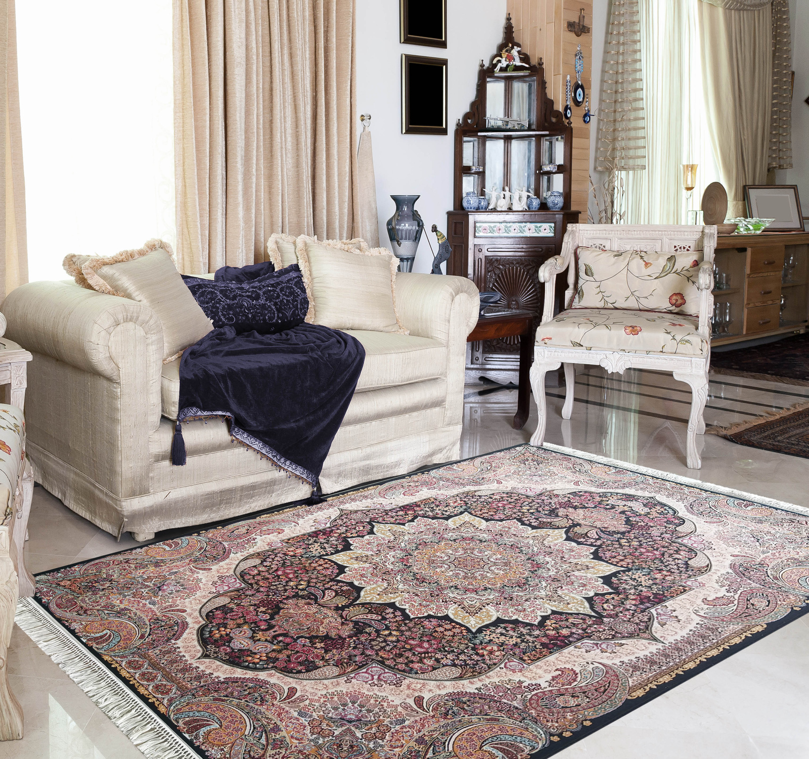 Kunsztowny dywan turecki- PERS- 10- czarny