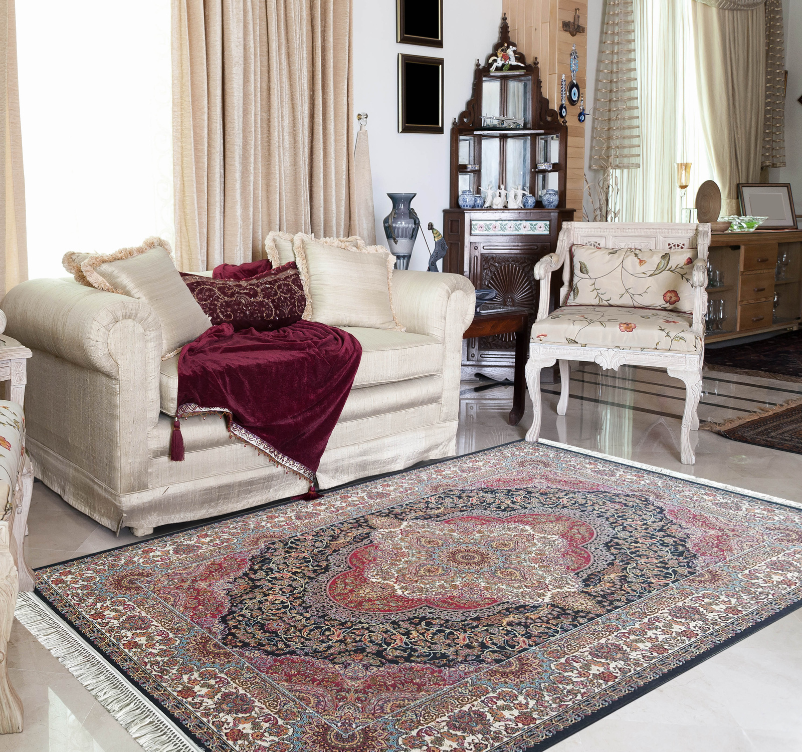 Kunsztowny dywan turecki- PERS- 08- wielokolorowy