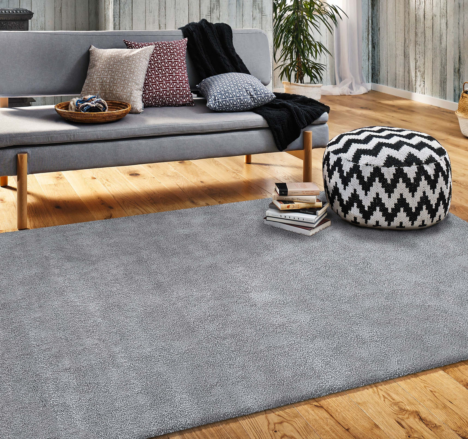 Gęsty dywan Shaggy Elegance Cosy Balta 01- szary