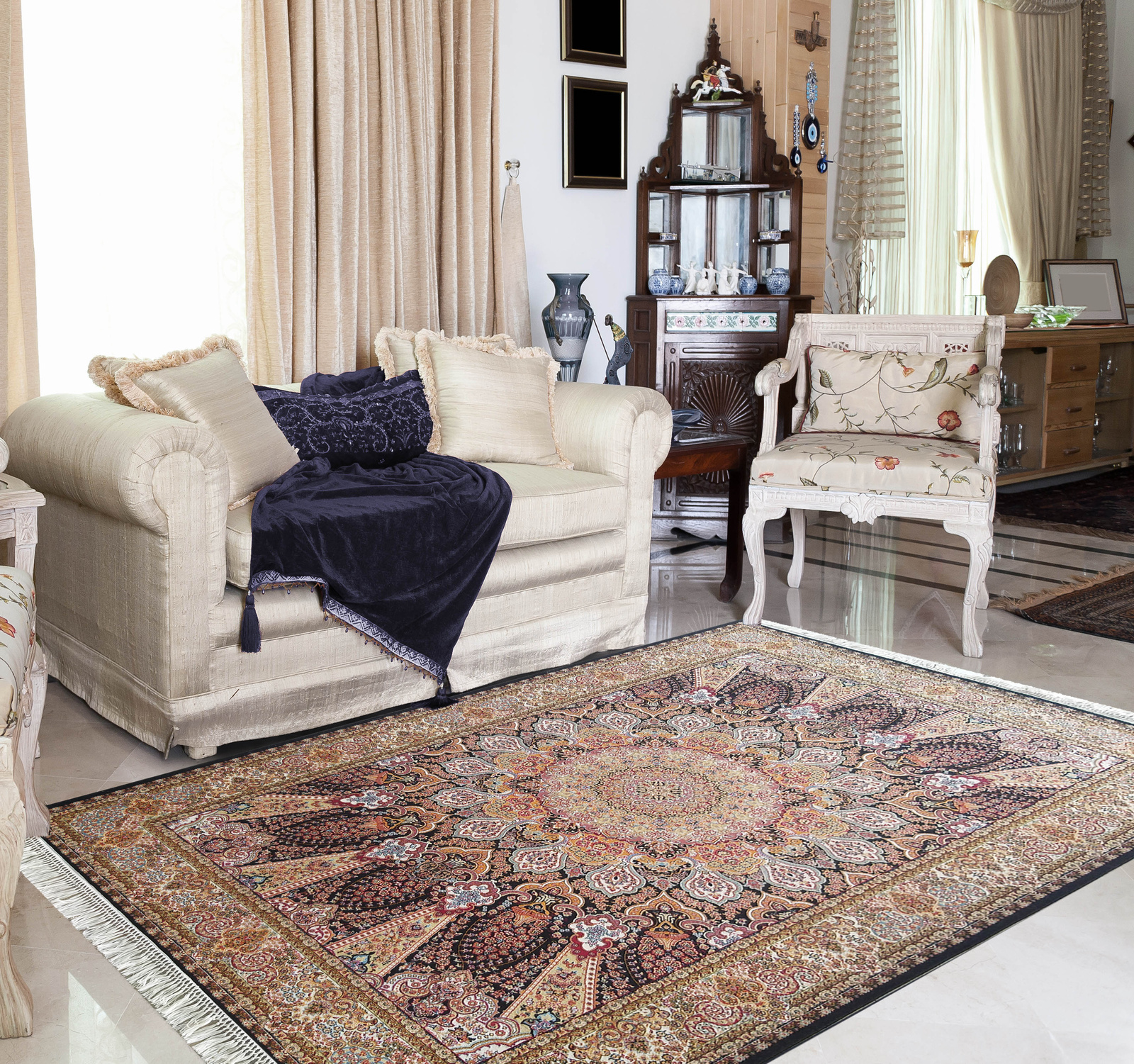 Kunsztowny dywan turecki- PERS- 07- wielokolorowy