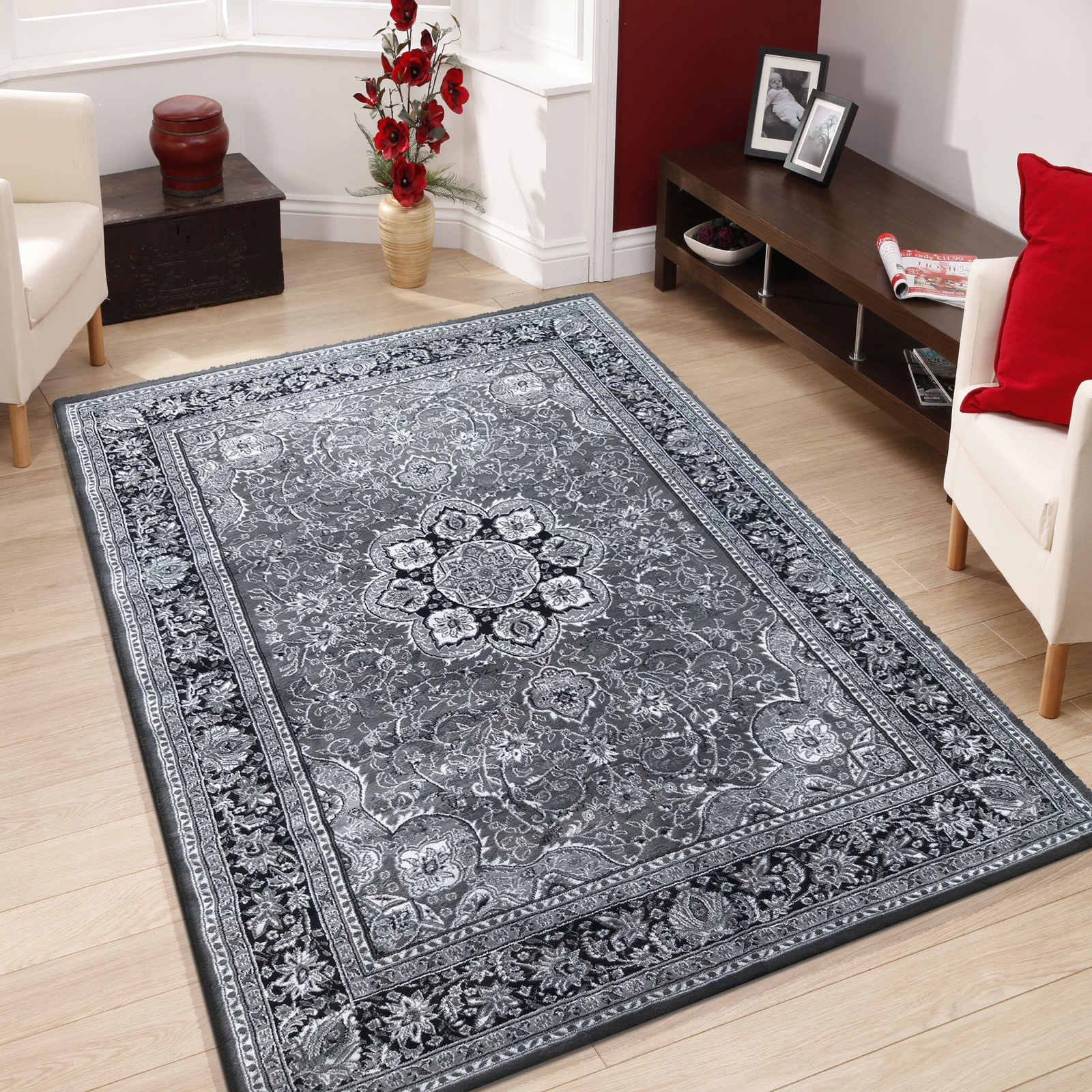 Dywan ekskluzywny szary Kashmir 03