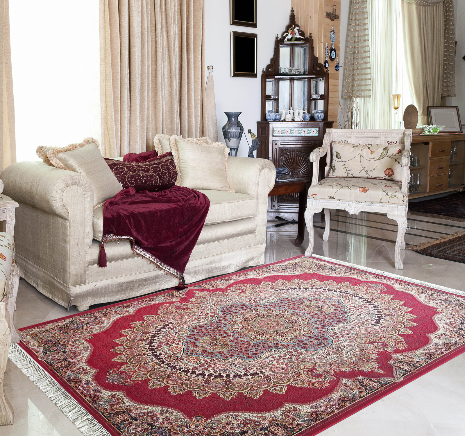 Kunsztowny dywan turecki- PERS- 04- czerwony