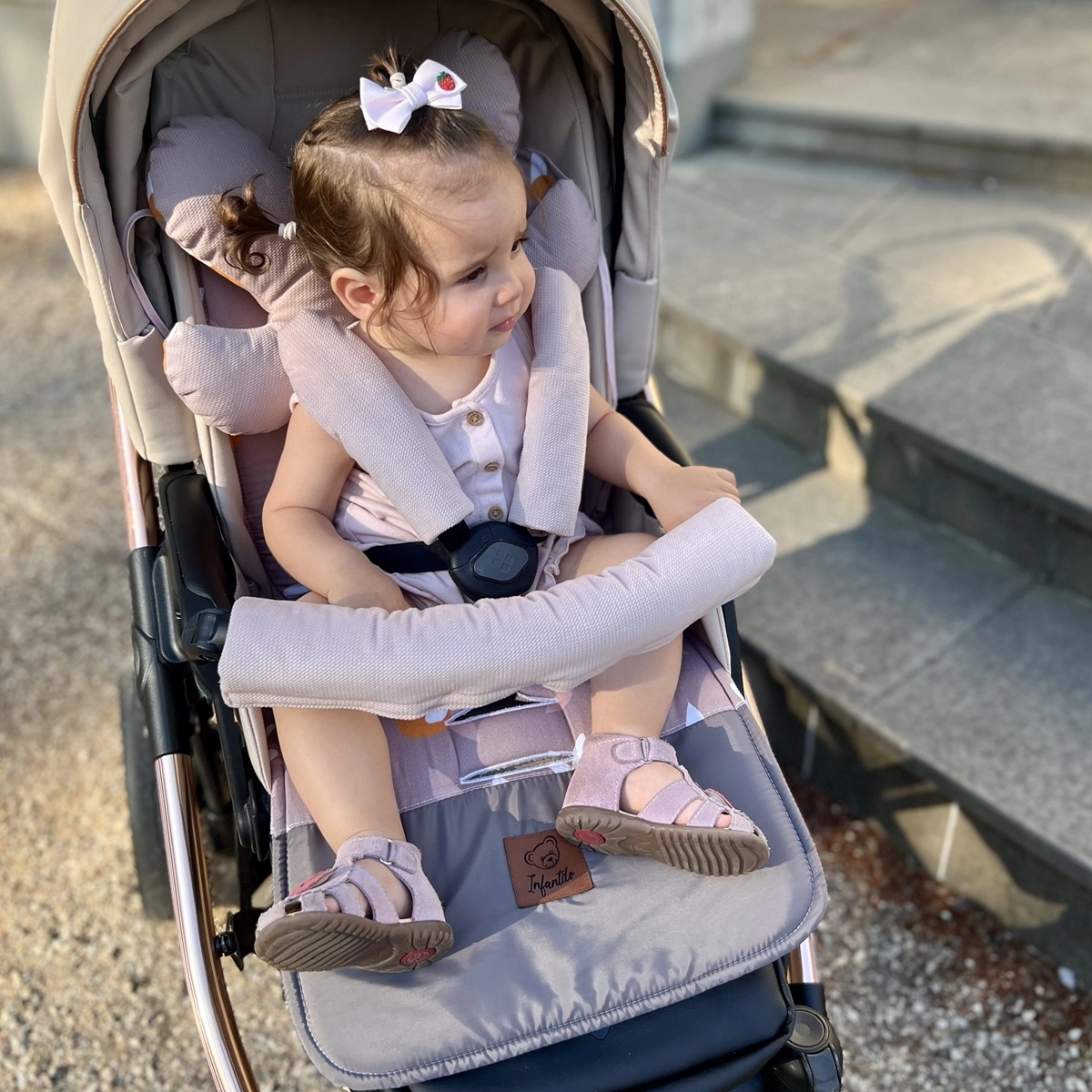 Wkładka do wózka + poduszka motylek + ochraniacze Orange Blossom IF