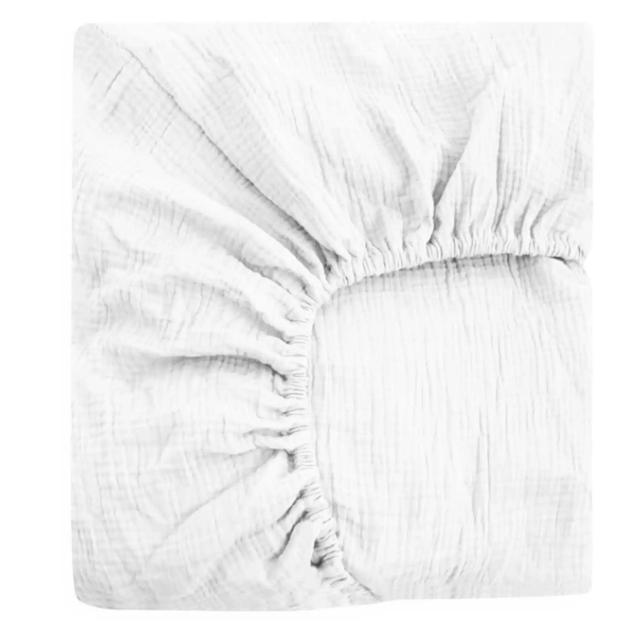 Muślinowe prześcieradło z gumką białe BW - 120x60