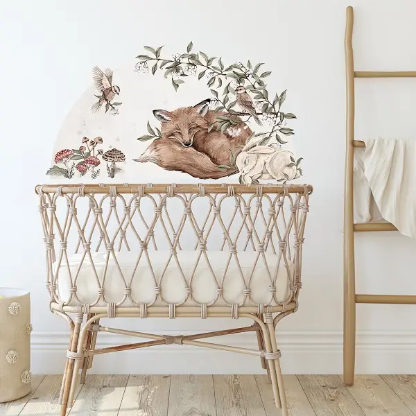 Naklejka ścienna śpiący Lisek100x50 cm