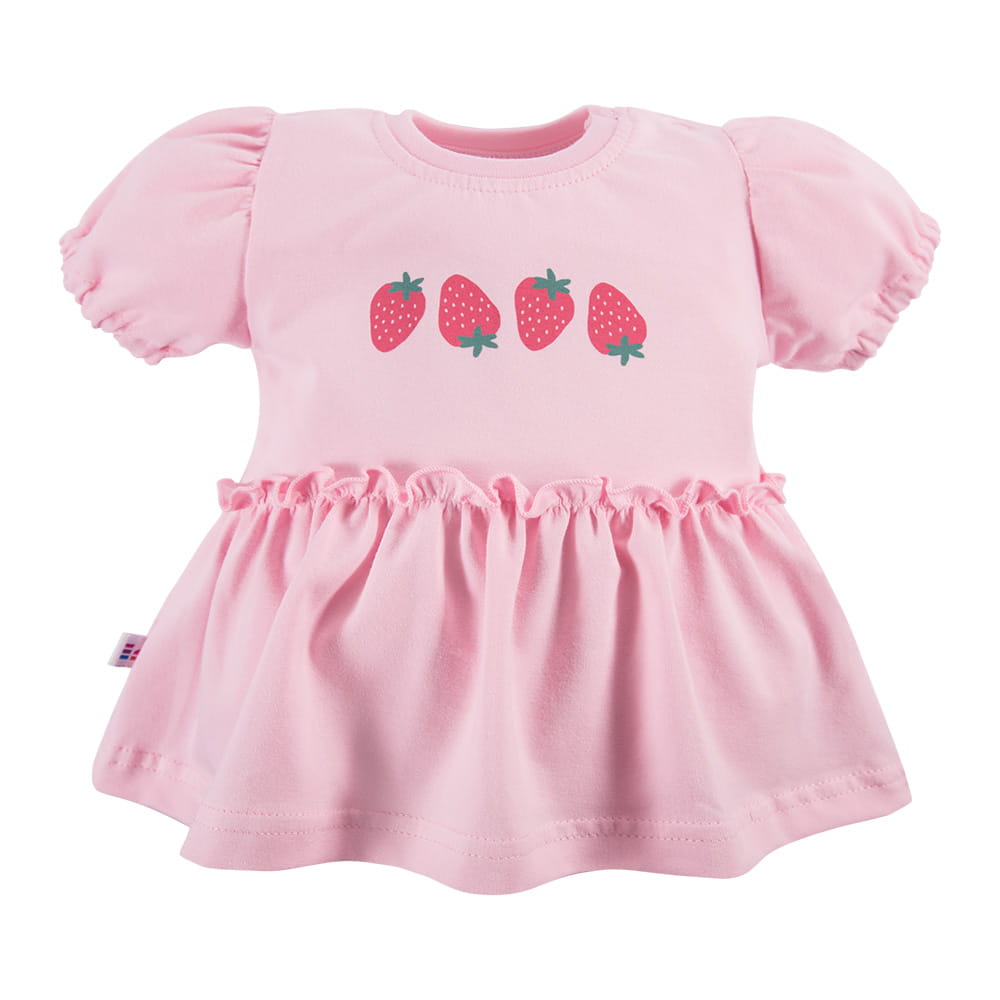 Bluzka dziecięca różowa z falbaną i ozdobnymi rękawkami EV