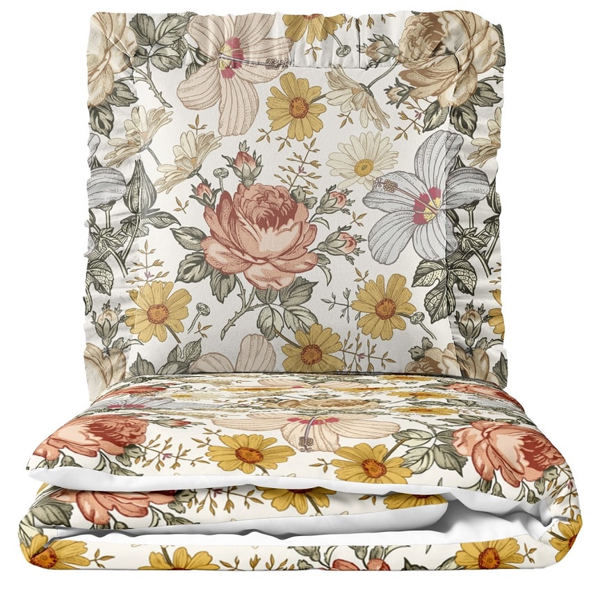Komplet pościeli Indian Summer z falbanką - 100x75 + poduszka 30x40 - Tak