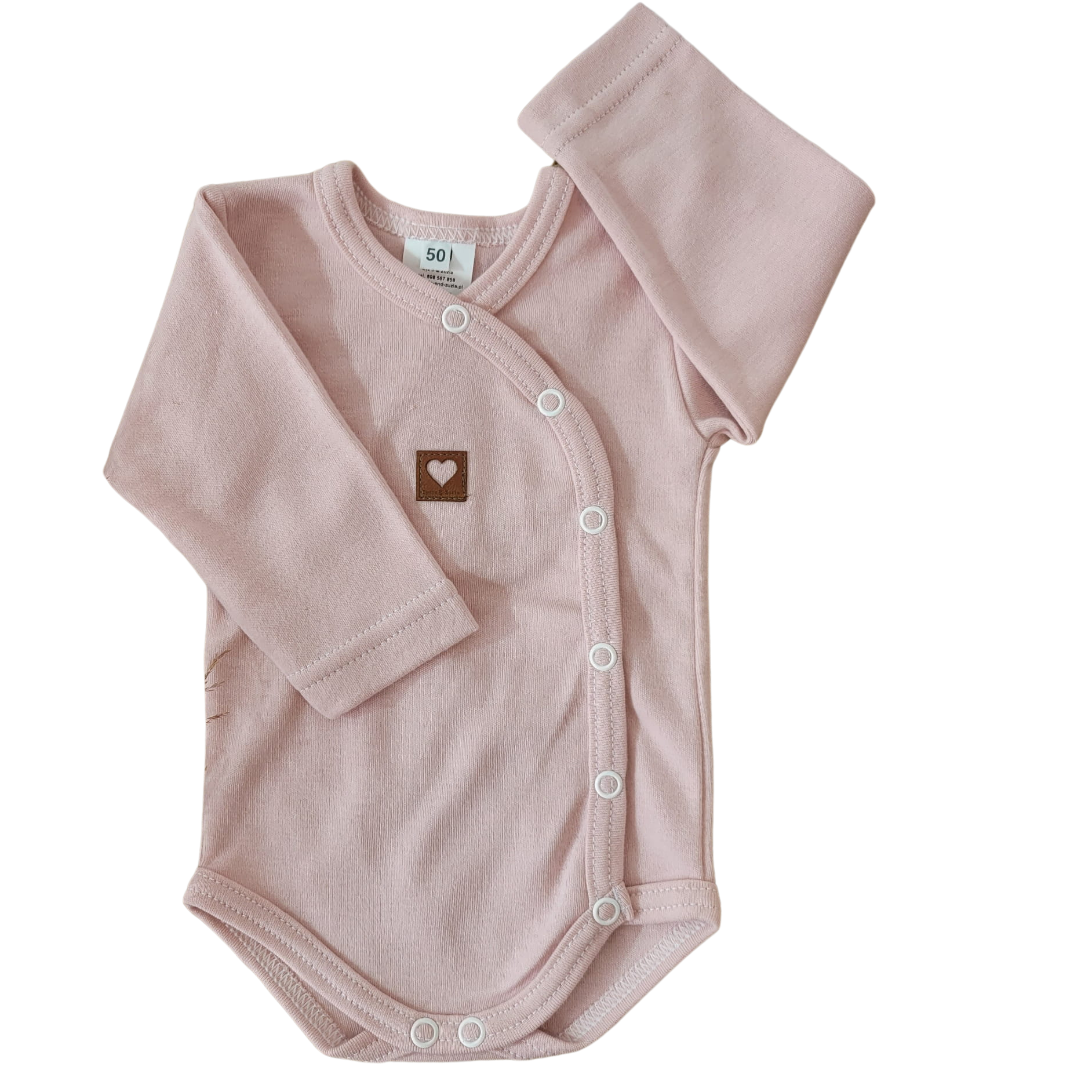 Body kopertowe bawełna brudny róż z serduszkiem ZZ