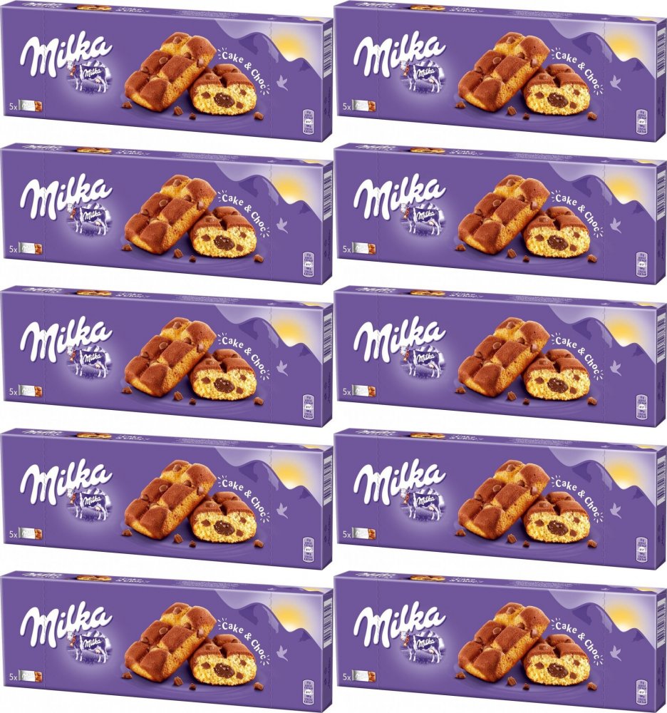 10x Ciastka Milka Cake & Choc, czekoladowy, 175g