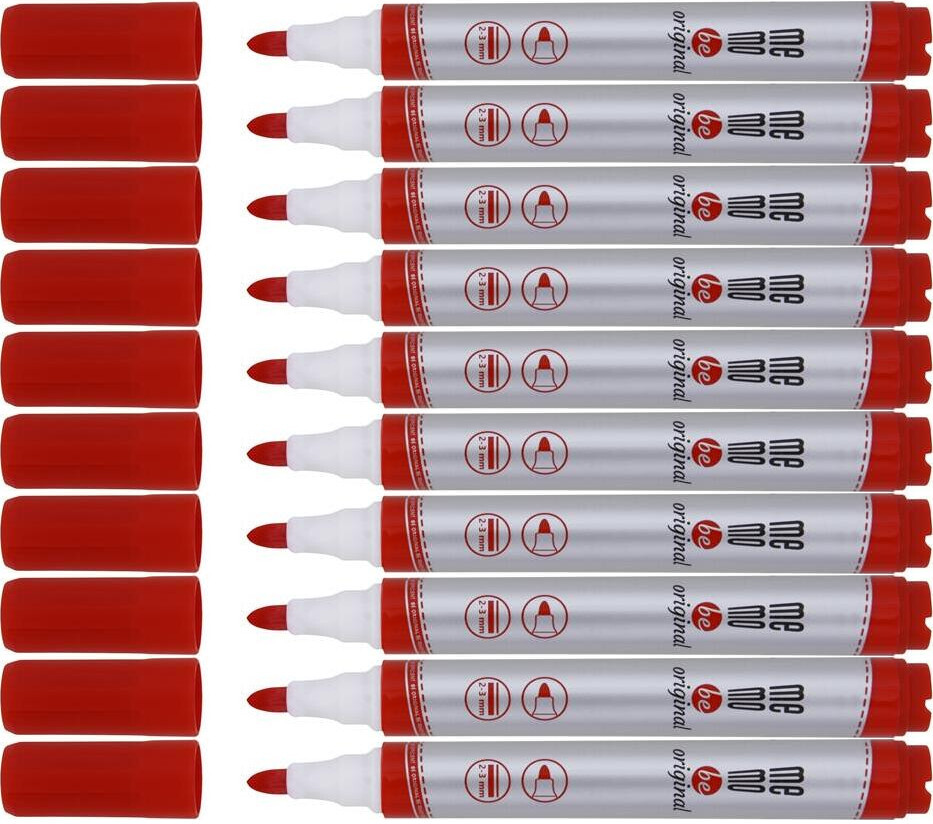 10x Marker suchościeralny MemoBe, okrągła, 2-3mm, czerwony