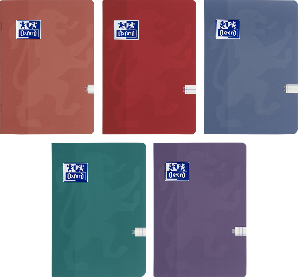 5x Zeszyt w kratkę Oxford Touch Trend, A4, miękka oprawa, 60 kartek, mix kolorów