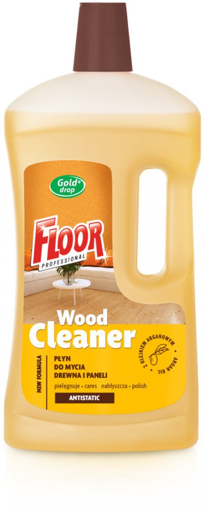 Płyn do mycia drewna i paneli Floor Professional Gold Drop, z olejkiem arganowym, 1l