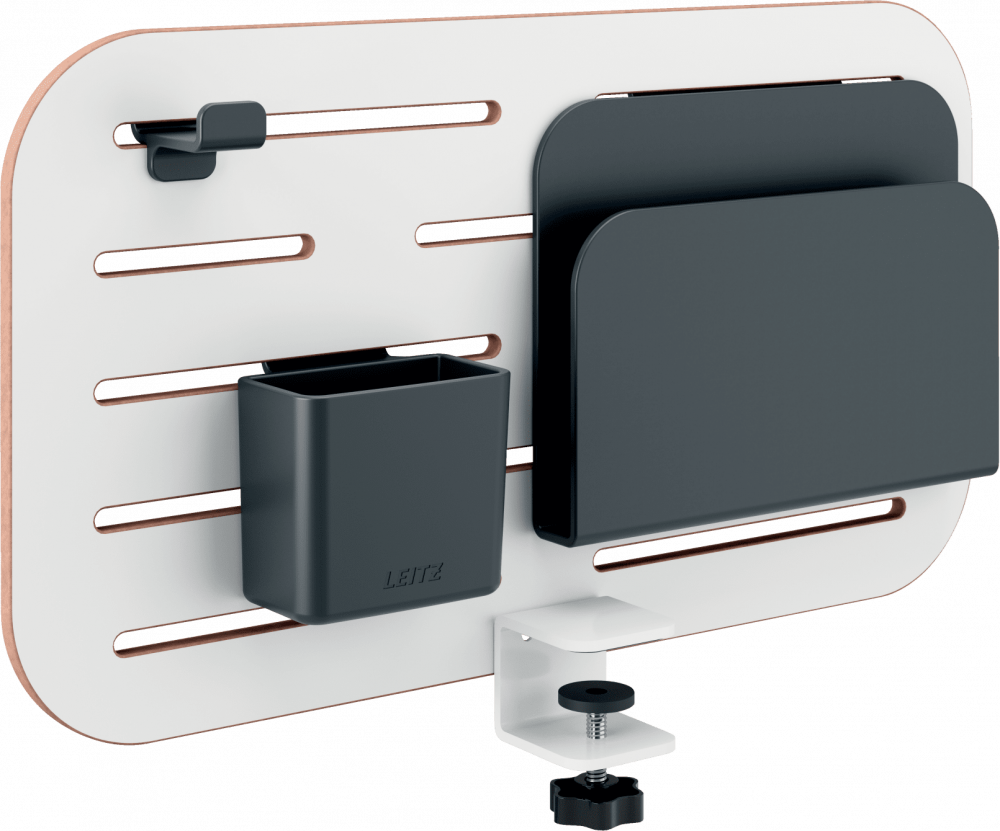 Organizer Leitz Ergo, mocowany do biurka, 420x250x35mm, biały