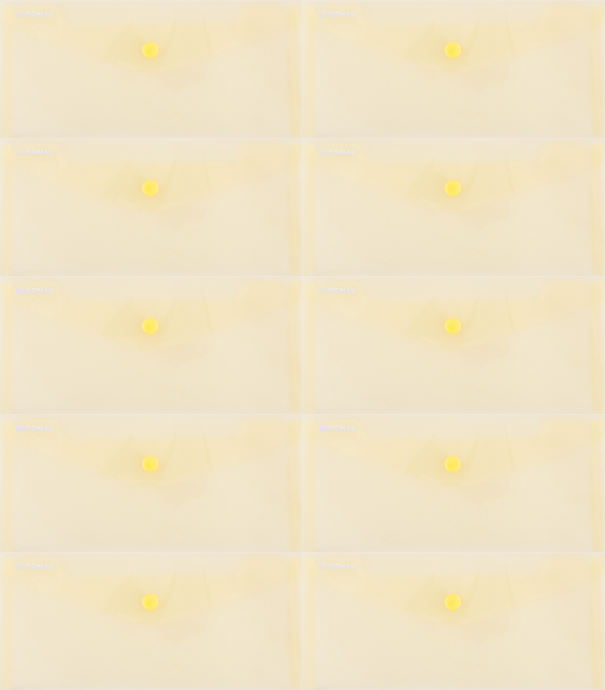 10x Teczka kopertowa Donau, DL, na zatrzask, żółty