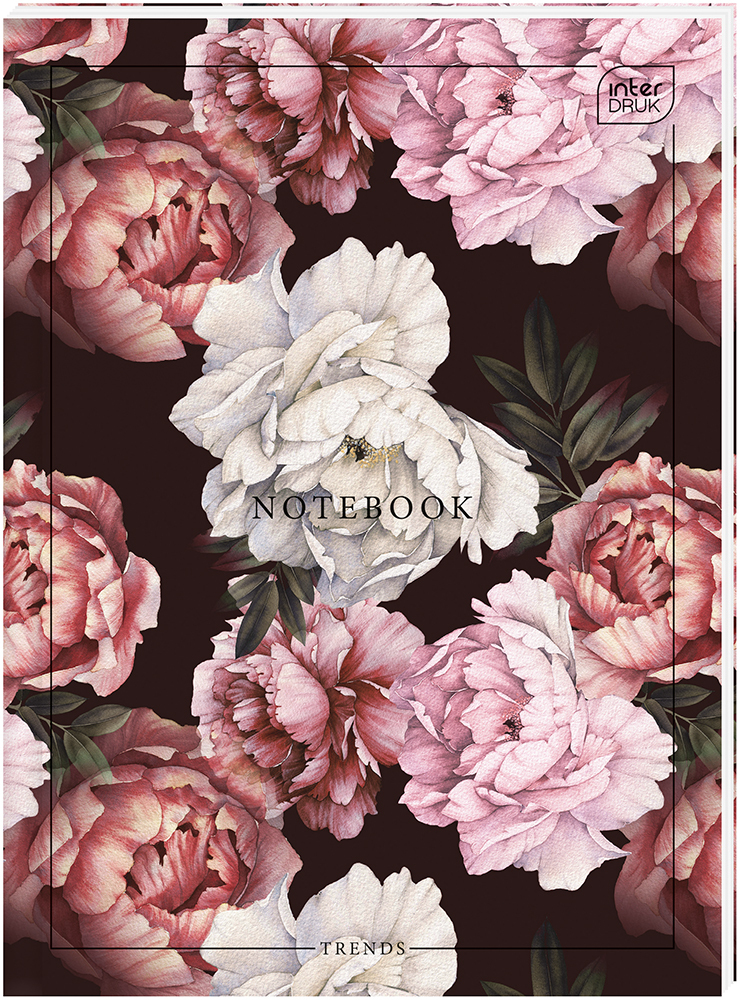 Brulion w kratkę Interdruk, A4, twarda oprawa, 96 kartek, mix wzorów