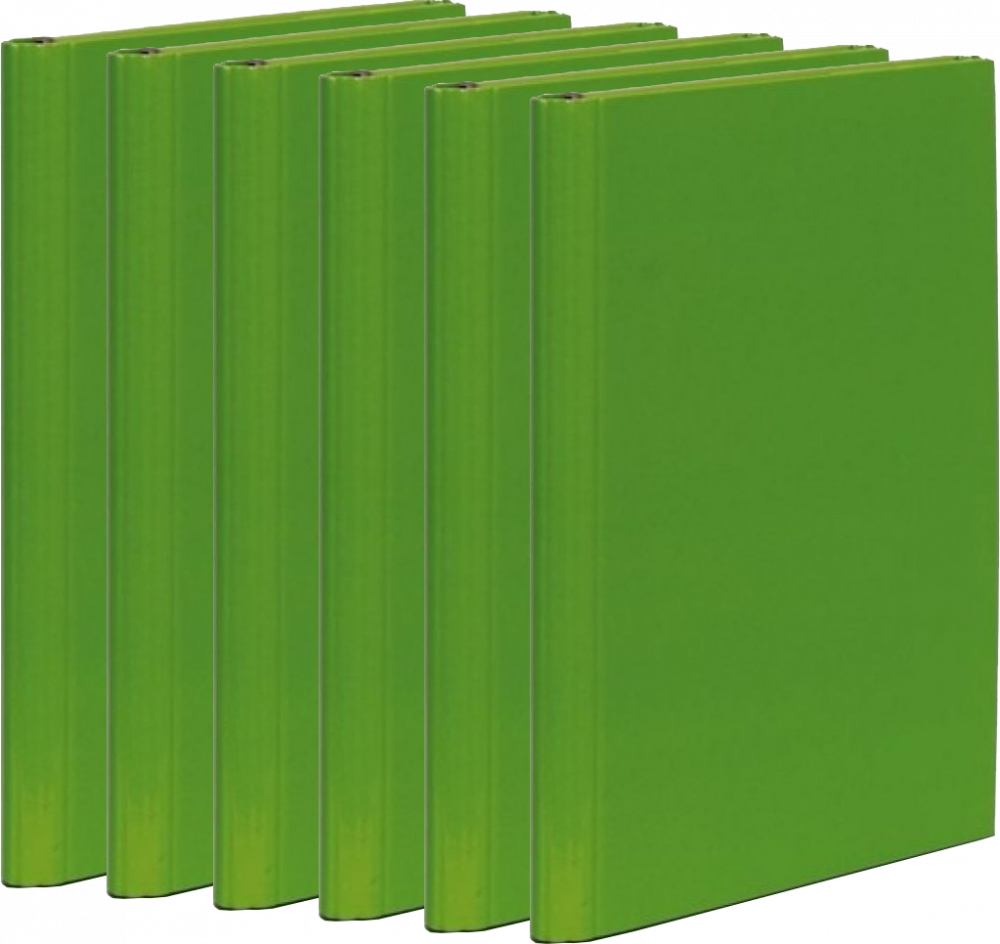 6x Teczka skrzydłowa Vaupe Caribic, A4, na rzep, 40mm, zielony