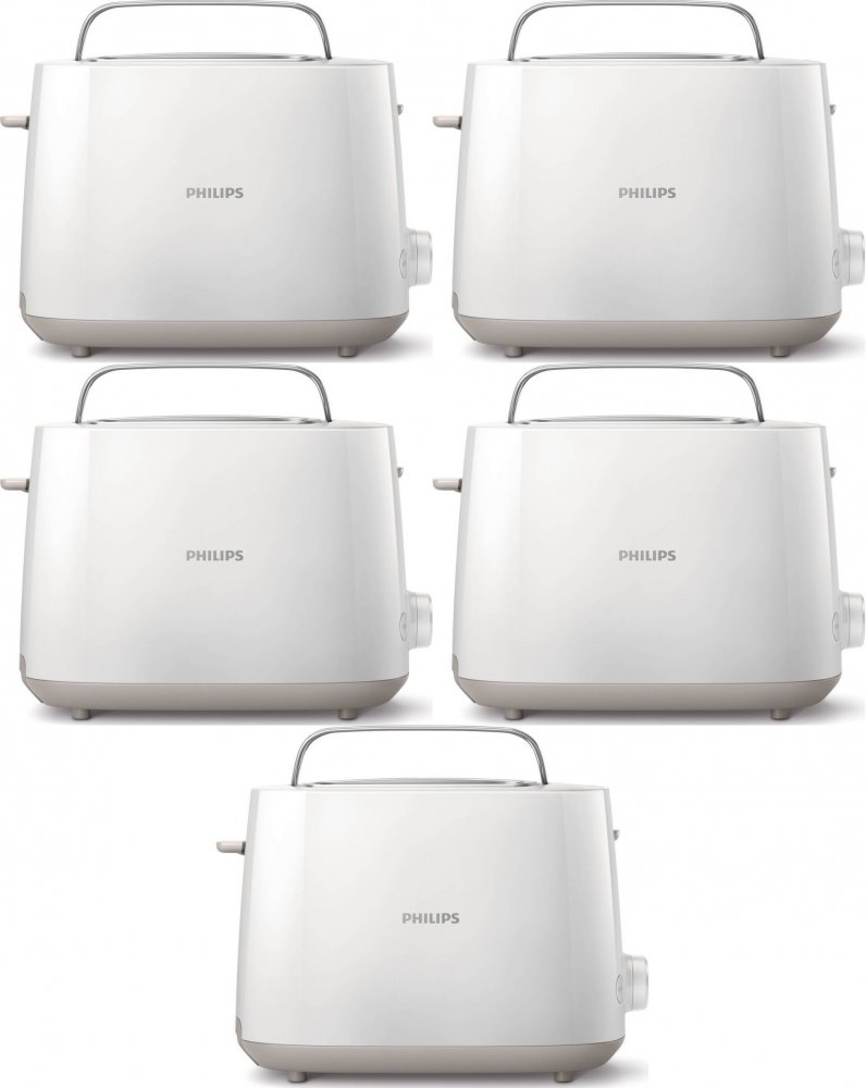 5x Toster Philips Daily Collection HD2581/00, biały