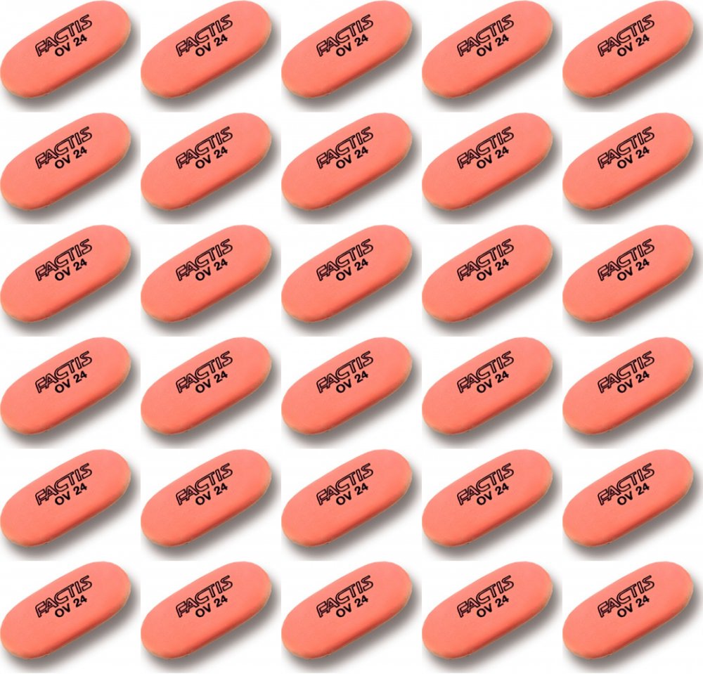 72x Gumka uniwersalna Factis, OV24, 49x23.5x9.2mm, pomarańczowy