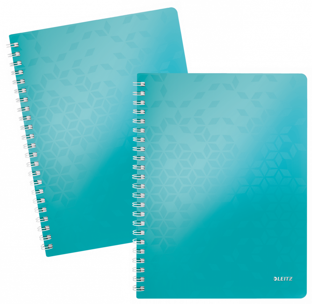 2x Kołonotatnik Leitz Wow, A4 , w kratkę, 80 kartek, okładka PP, turkusowy