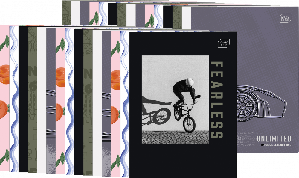 30x Zeszyt w linie Interdruk, A4, miękka oprawa, 60 kartek, mix wzorów