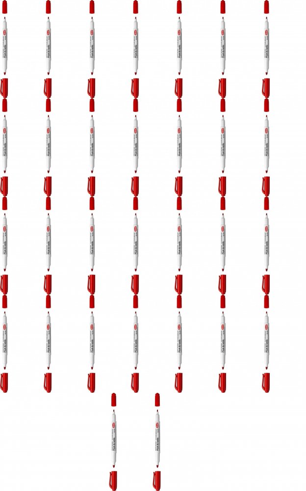 60x Marker suchościeralny Toma 270, dwustronny, okrągła, 0.8/1.5 mm, czerwony