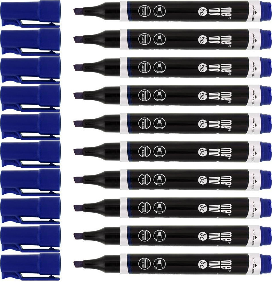 10x Marker permanentny MemoBe, ścięta, niebieski