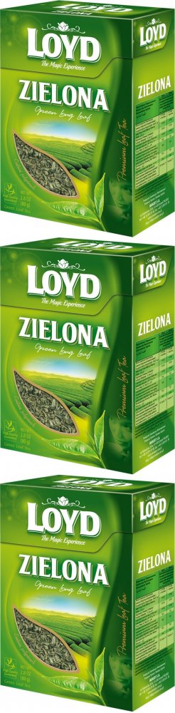 3x Herbata zielona liściasta Loyd, 80g