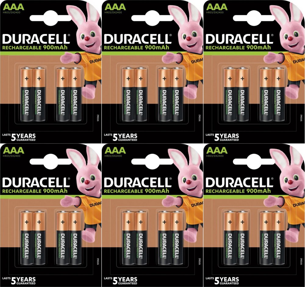 6x Akumulatorki Duracell, AAA, 900mAh, 4 sztuki