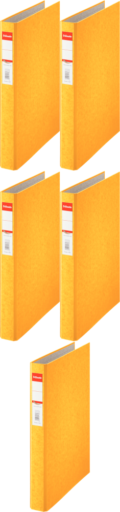 5x Segregator Esselte, A4, szerokość grzbietu 42mm, do 190 kartek, 2 ringi, żółty