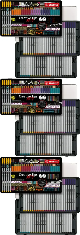 3x Zestaw Stabilo Creative Tips Arty 89/50-6-20, 50 sztuk, w etui, mix kolorów