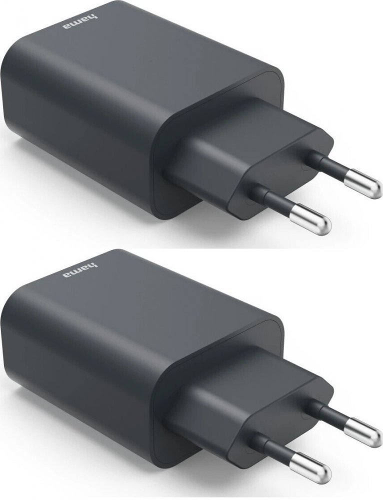 2x Ładowarka do telefonu Hama Ecosential, Power Delivery, USB-C, 45W, antracyt