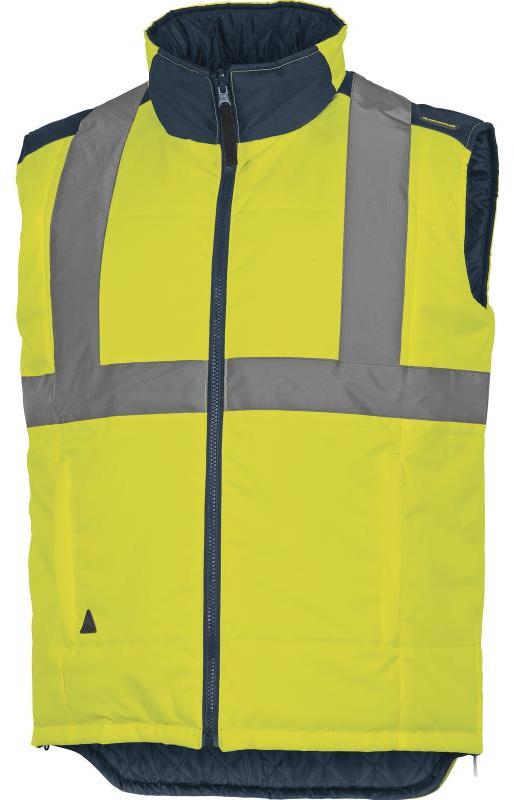 Bezrękawnik odblaskowy ocieplany Delta Plus FIDJIHV, rozmiar XL, żółto-granatowy