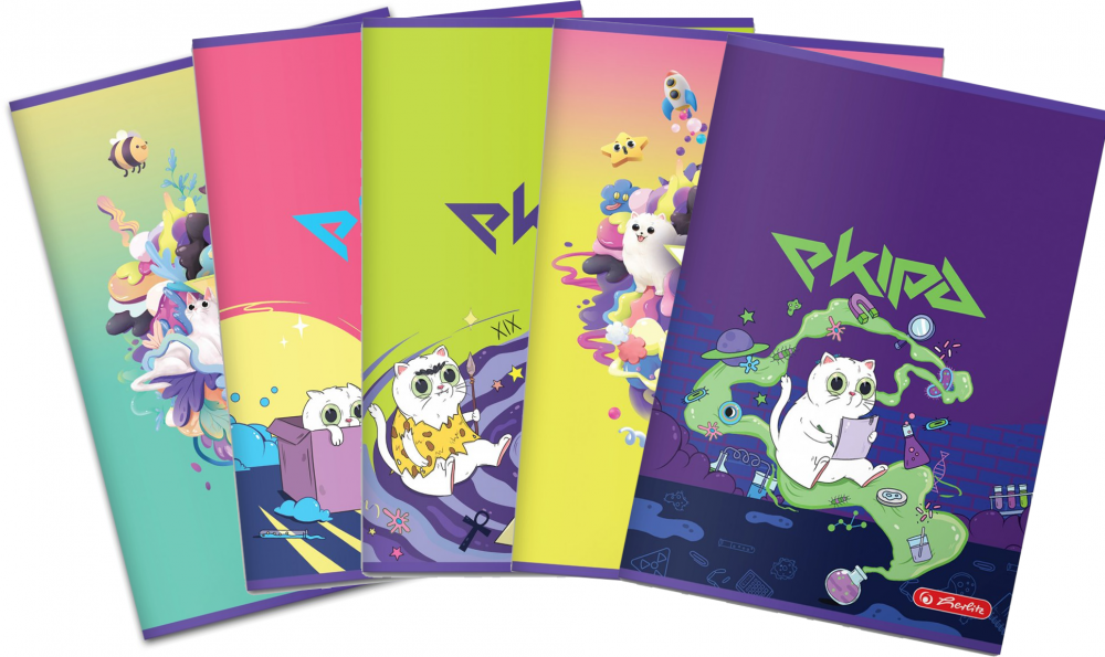 5x zeszyt w kratkę Ekipa 9581687, A5, 60 kartek, mix wzorów