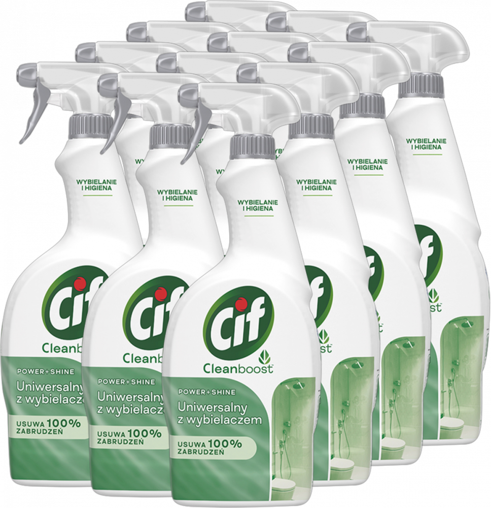 12x Płyn z wybielaczem Cif Power&Shine, z rozpylaczem, 0.75l