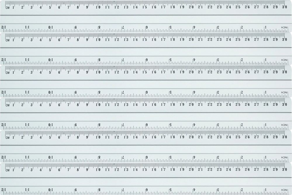 6x Linijka aluminiowa Grand, 30cm, srebrny