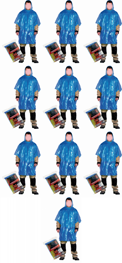 10x Płaszcz przeciwdeszczowy Reis PONCHO-F N, rozmiar uniwersalny, niebieski