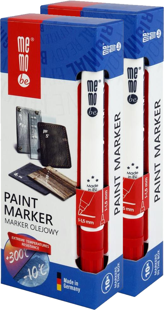 20x Marker olejowy MemoBe MM300, okrągła, 1-1.5mm, czerwony