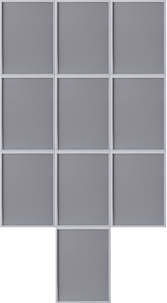 10x Ramka plakatowa zatrzaskowa Artimega, ostre narożniki, A3, 1 sztuka, srebrny