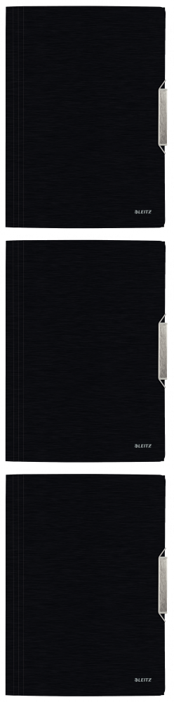 3x Teczka plastikowa z gumką Leitz Style, A4, 15mm, czarny