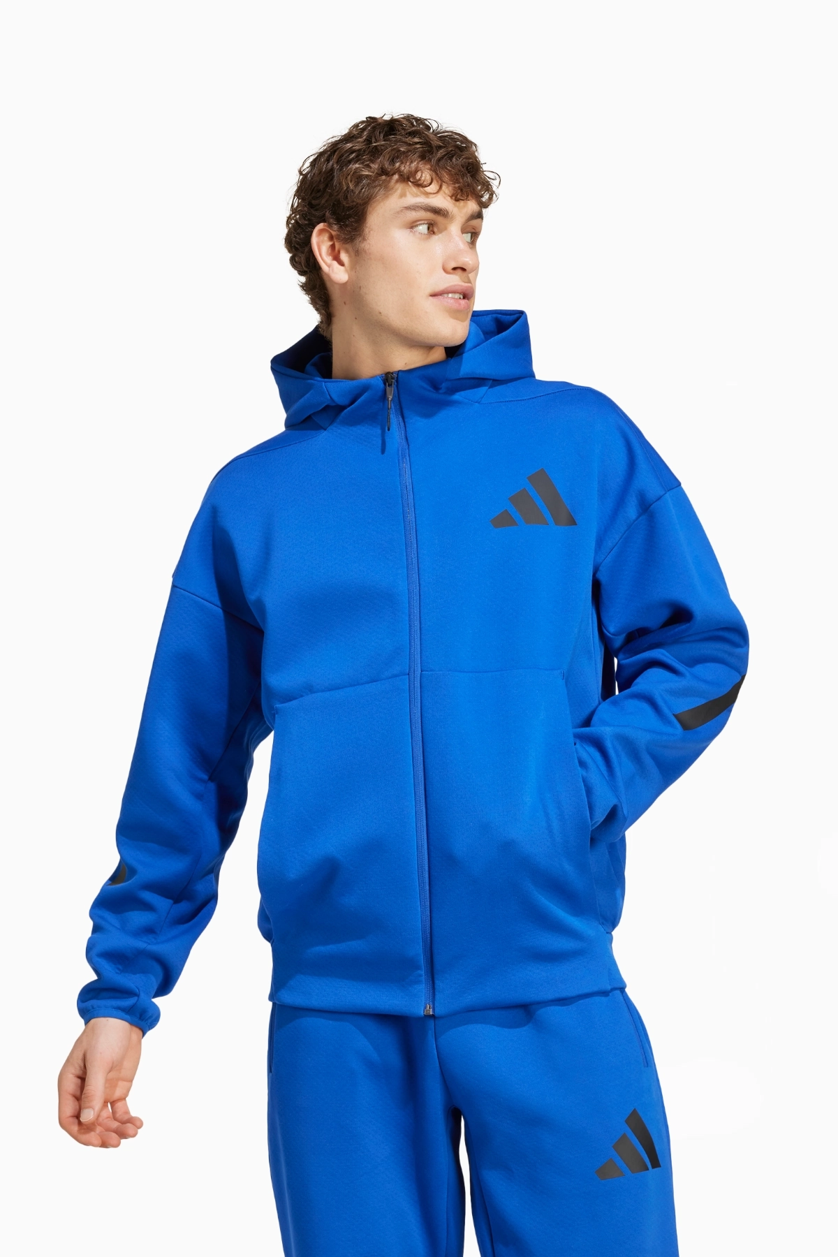 Bluza z kapturem adidas Z.N.E. Full-Zip - Niebieski