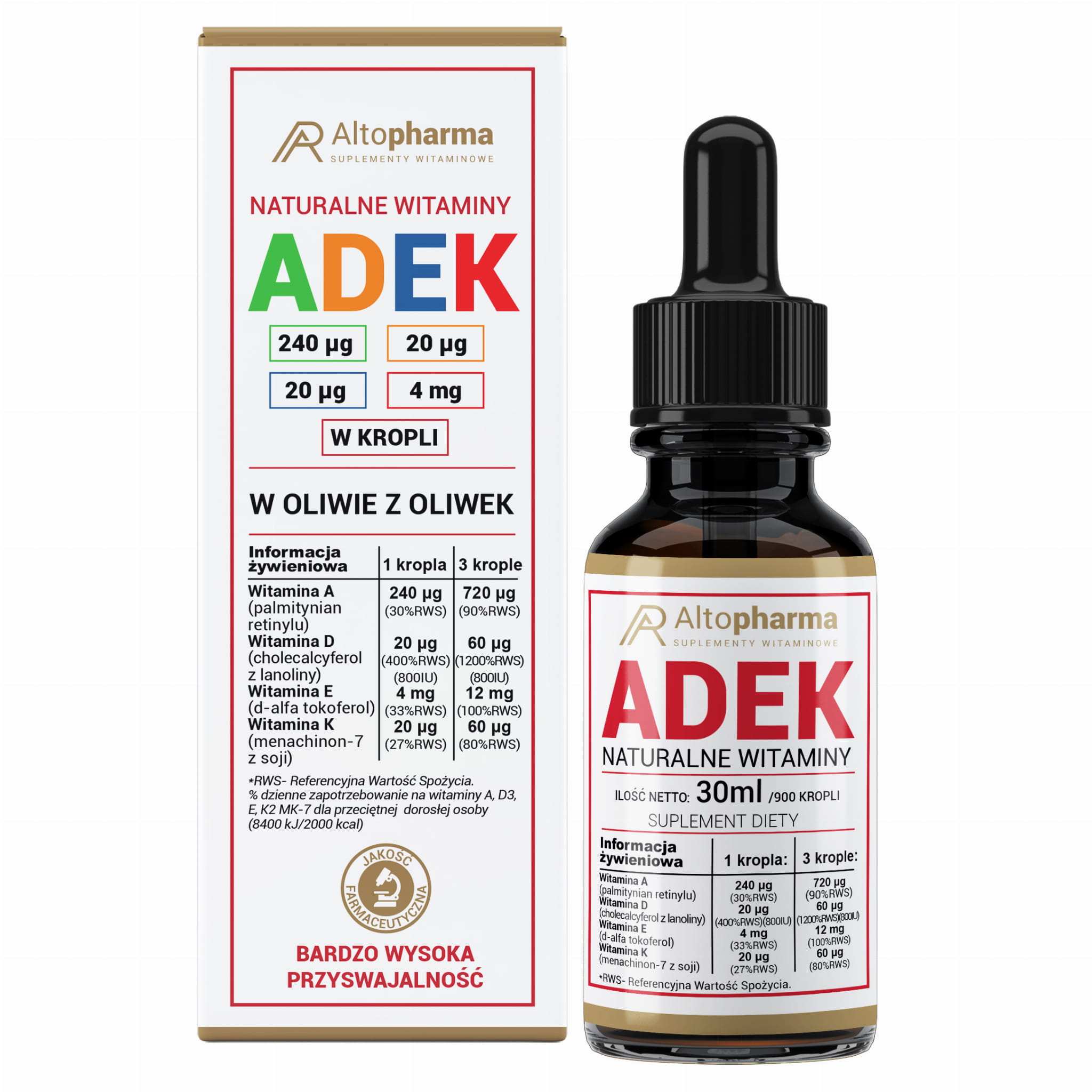 Naturalna Witamina ADEK Forte 30ml Altopharma