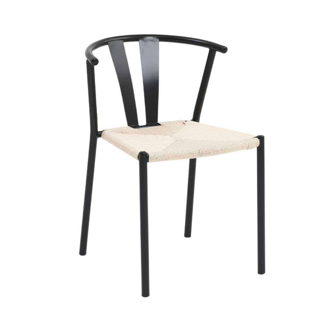 Krzesło bankietowe kawiarniane plecione Comfort kolor czarny