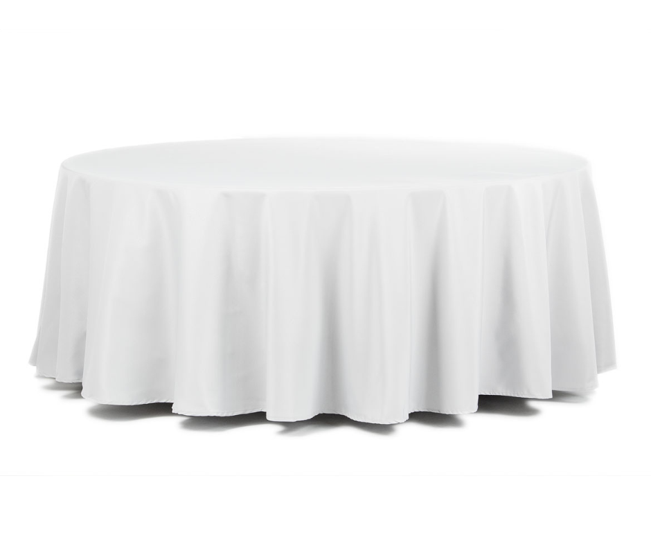 Obrus biały plamoodporny, na stół okrągły Fi 320