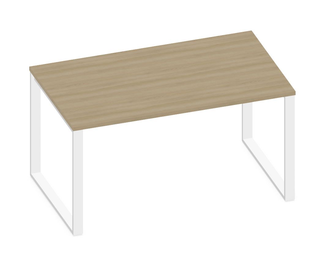 NOTER PZ77 Biurko pojedyncze na nogach o profilu zamkniętym 138,5x70x74h (Kolor blatu: Biel Arktyczna)