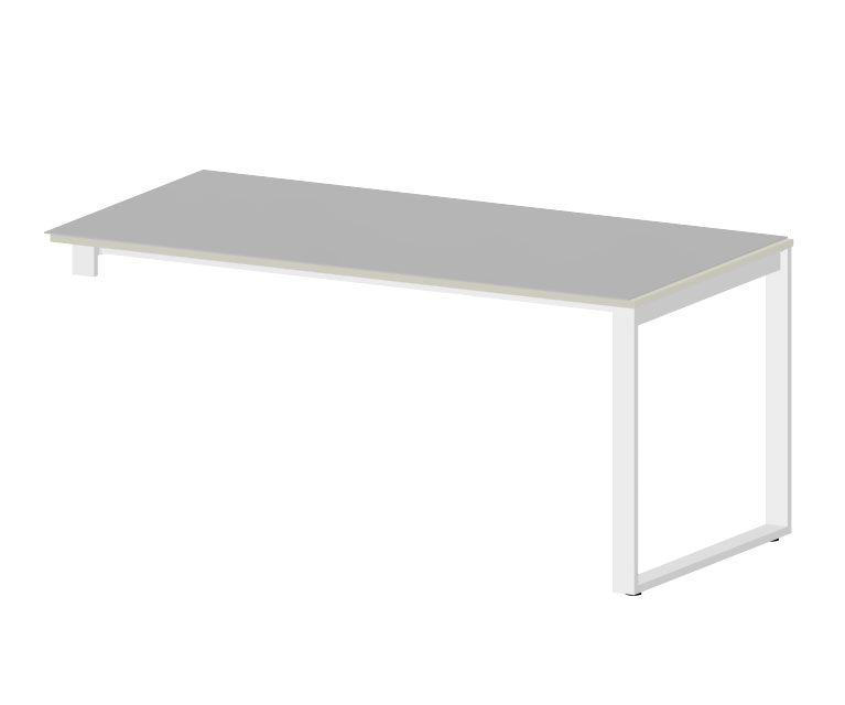 NOTER PZ67 Biurko pojedyncze lewe na nogach o profilu zamkniętym 158,5x70x74h (Rodzaj blatu: płyta laminowana Buk Fiord Jasny)