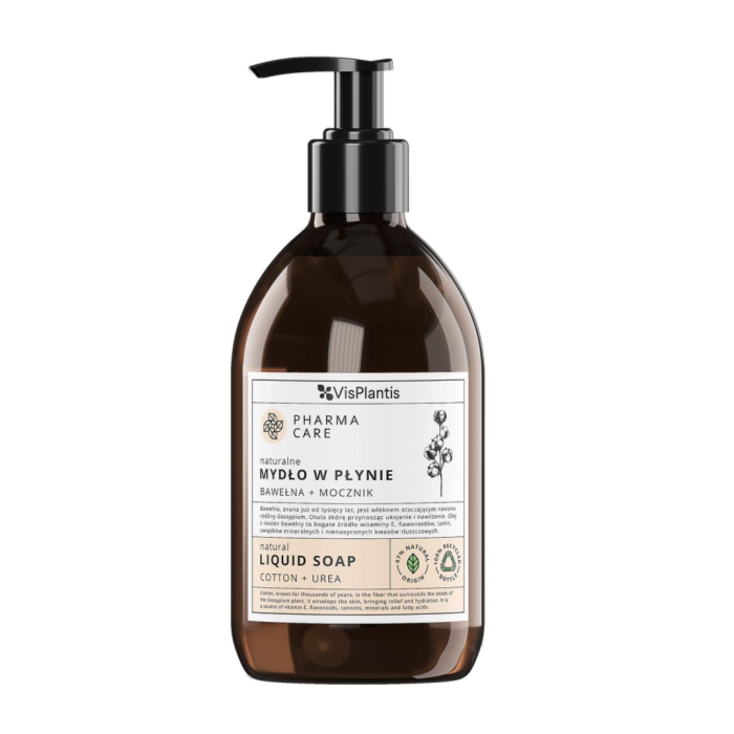 Vis plantis pharma care - naturalne mydło w płynie, bawełna i mocznik, 500 ml (data ważności: 21.02.2026)