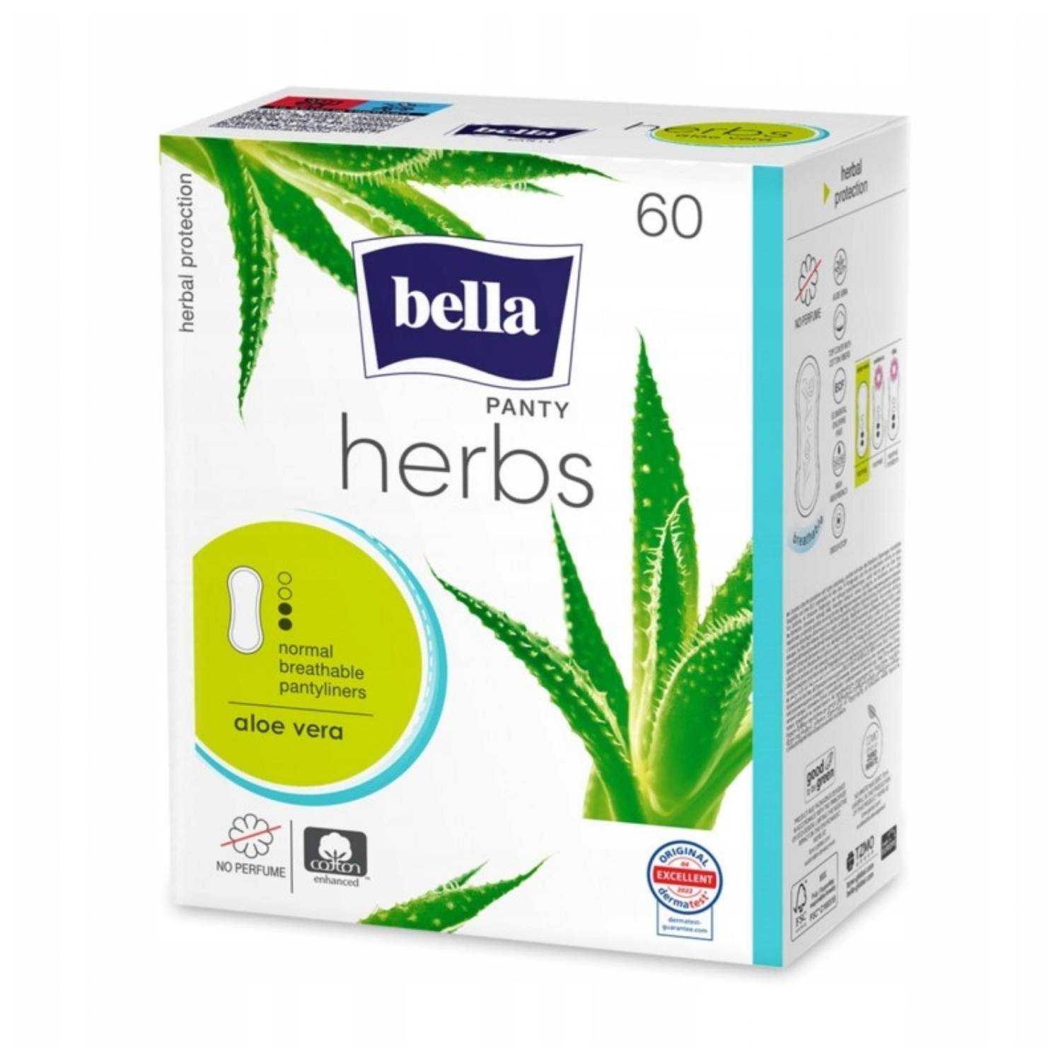 Bella herbs aloe vera - wkładki higieniczne, 60 sztuk