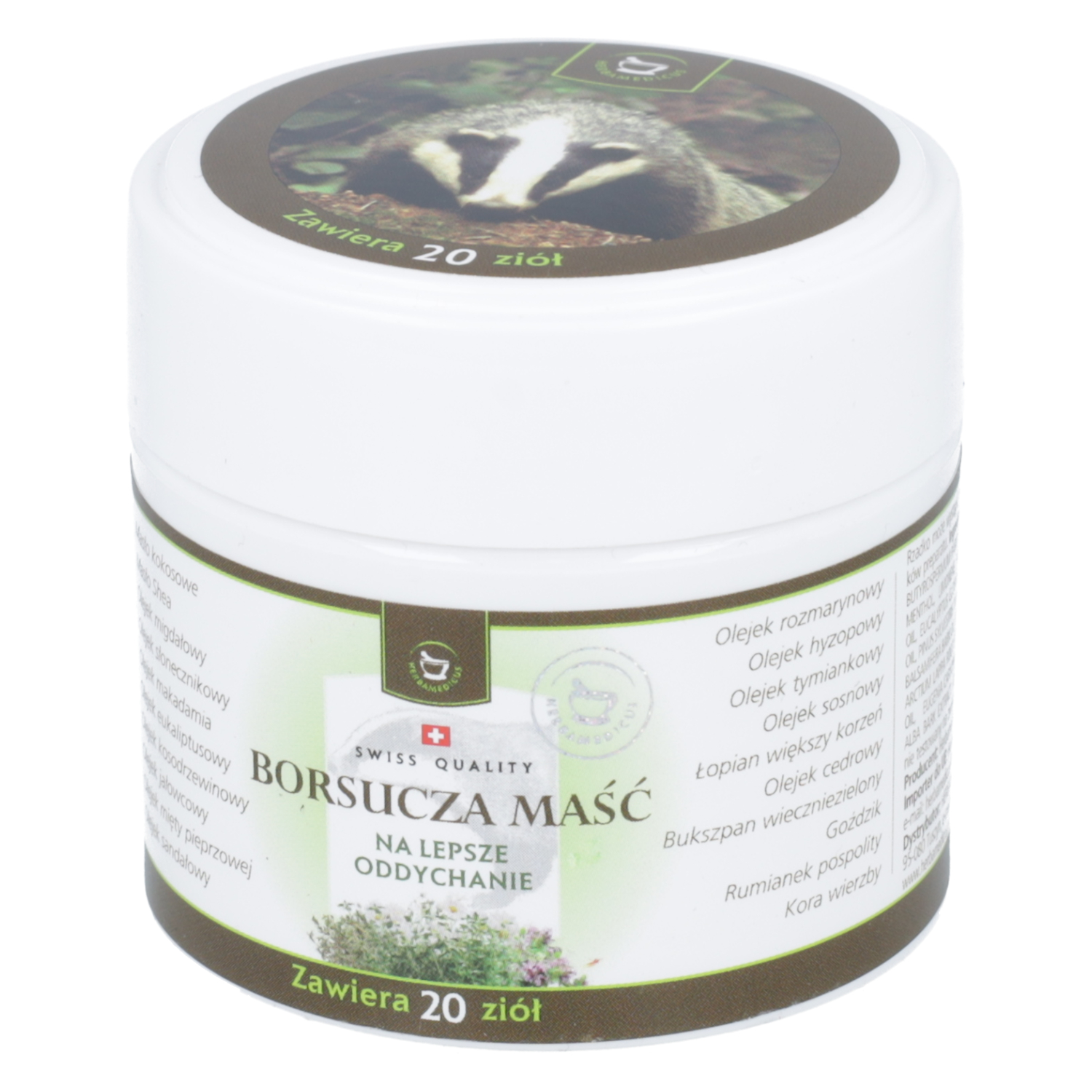 Herbamedicus - borsucza maść na lepsze oddychanie, 50 ml