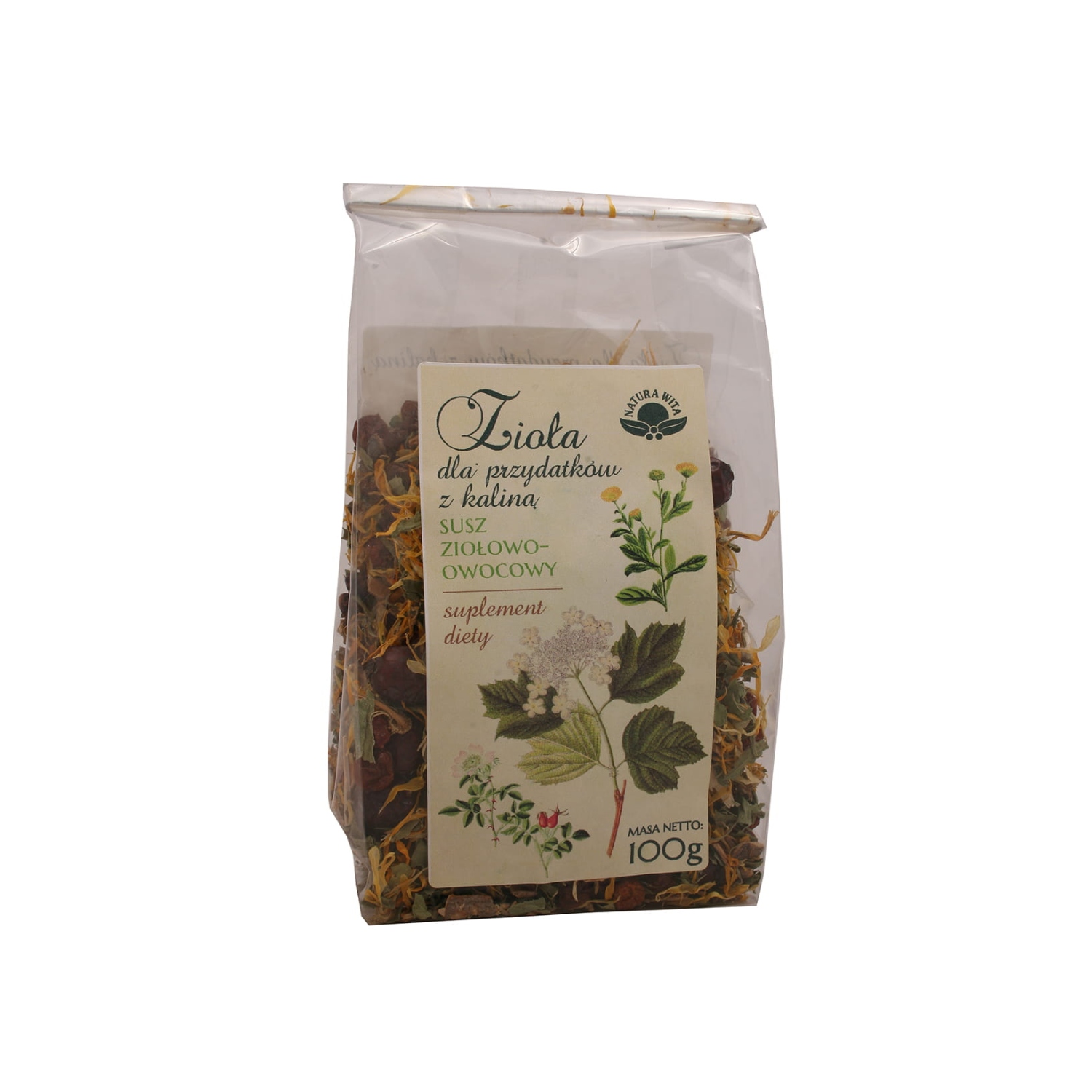 Natura wita zioła dla przydatków z kaliną, susz ziołowo-owocowy, 100 g