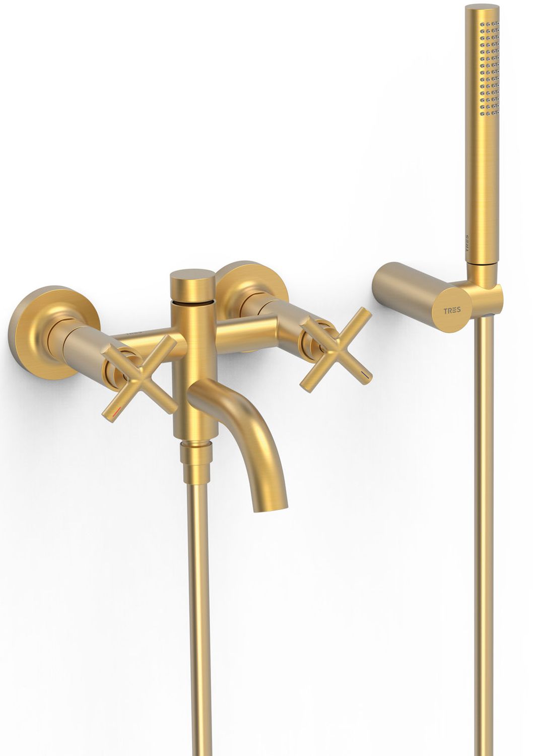 Tres Mont Blanc bateria wannowo-prysznicowa ścienna złoty mat 28317601OM
